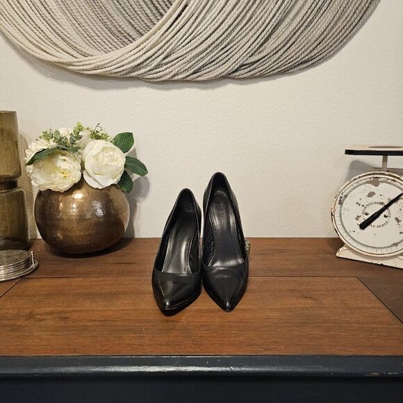 Zoe Wittner Design "The Lover" Chunky Bock Leather Heels Sz 37 (US-6.5) - Picture 2 of 10